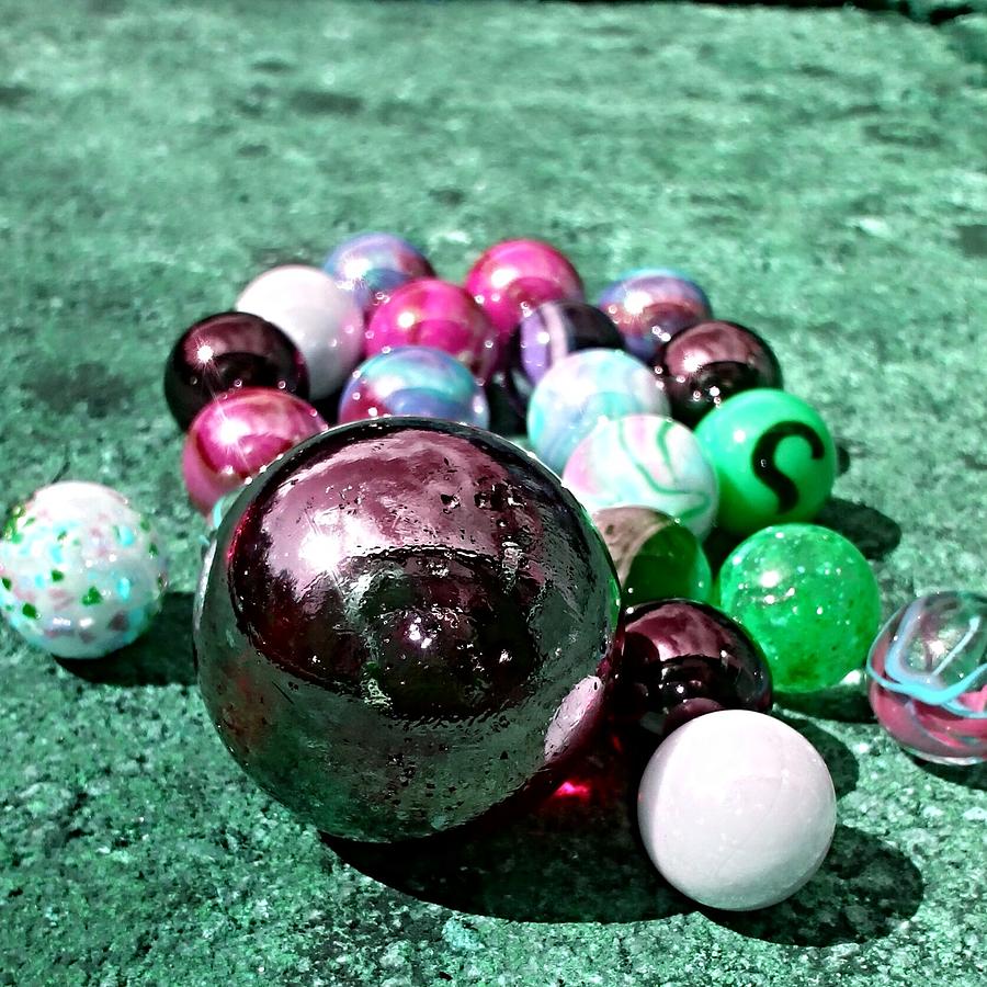 Marbles Green Red Edit Photograph by Candy Floss Happy