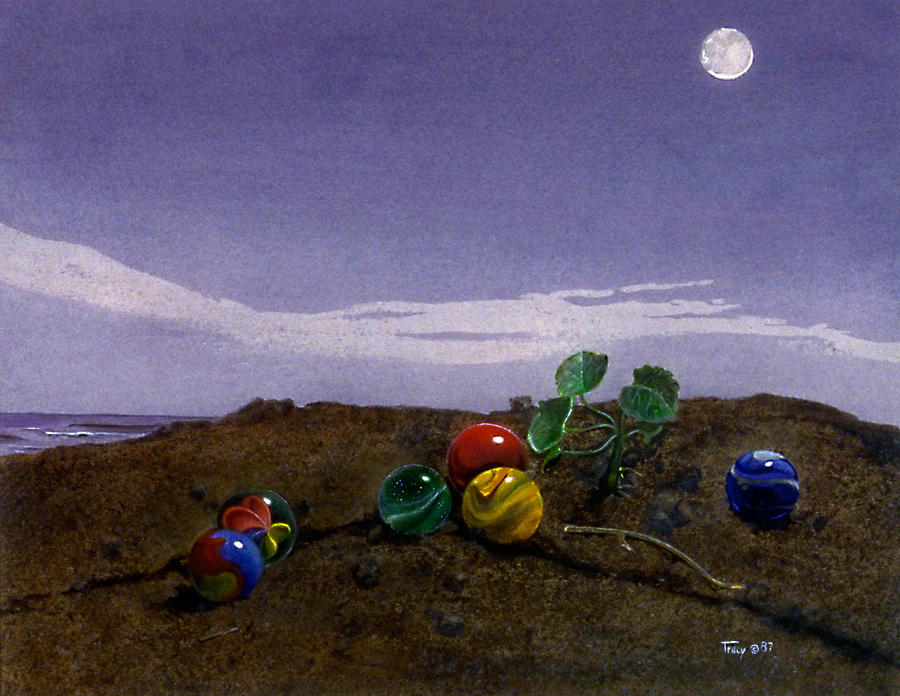 Marbles on the Beach Painting by Robert Tracy