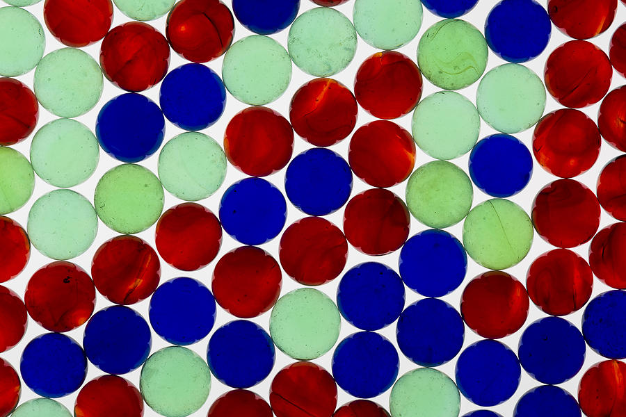 Marbles  Red Blue Green 6 Photograph