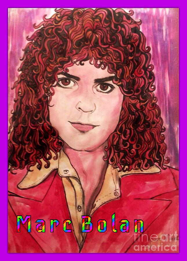 Marc Bolan Poster Style Painting by Joan-Violet Stretch