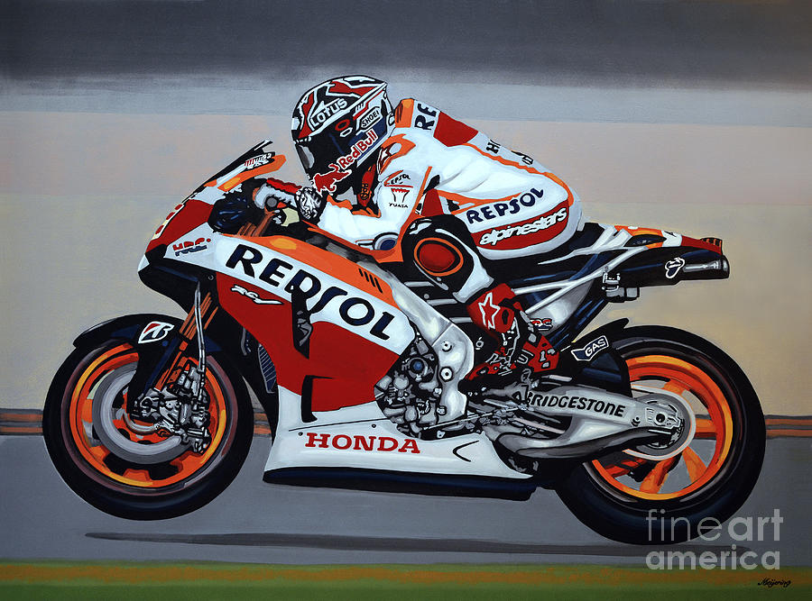 Marc Marquez Painting by Paul Meijering