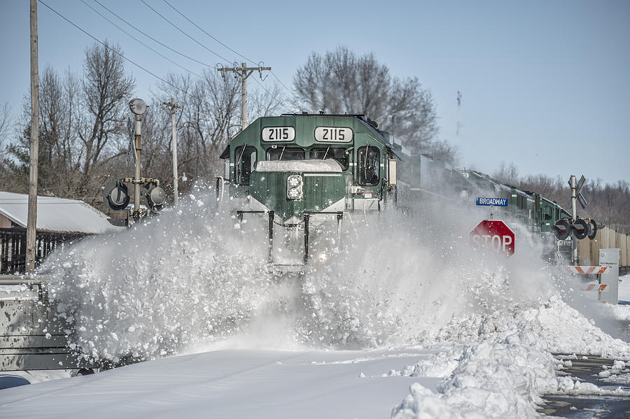 March 6. 2015 - PAL engine 2115 breaking snow Photograph by Jim Pearson