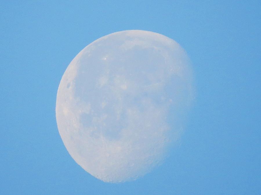 March Daytime Moon Photograph by Kathy Long
