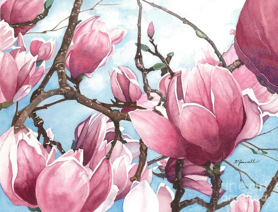 March Magnolia Painting by Barbara Jewell