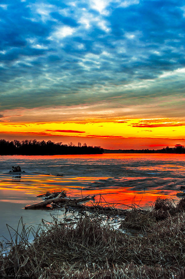 March Sunset over Narew River Digital Art by Julis Simo | Fine Art America