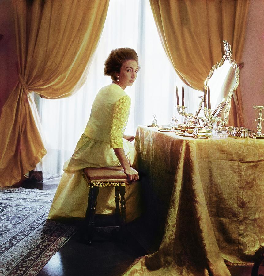Marchesa Cristina Pucci In A Pucci Dress Photograph by Horst P. Horst