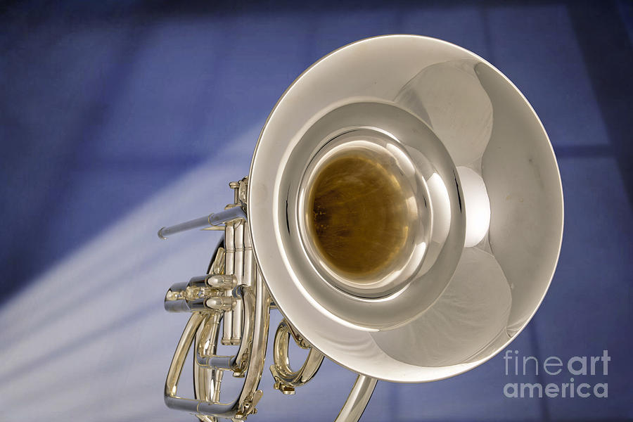 Marching French Horn Antique Classic in Color 3425.02 Photograph by M K Miller