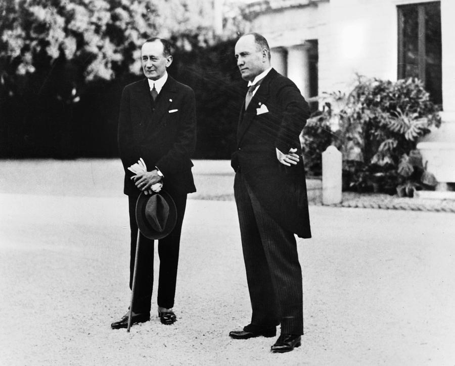 Marconi & Mussolini, 1927 Photograph by Granger