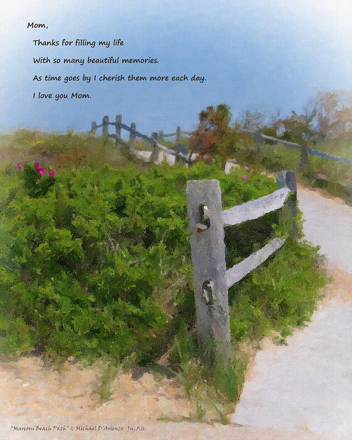 Marconi Beach Path Quote Painting by Michael DArienzo - Fine Art America