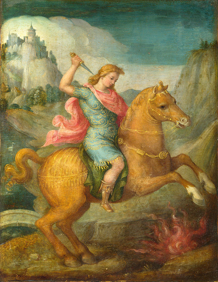 Marcus Curtius Painting by Bacchiacca