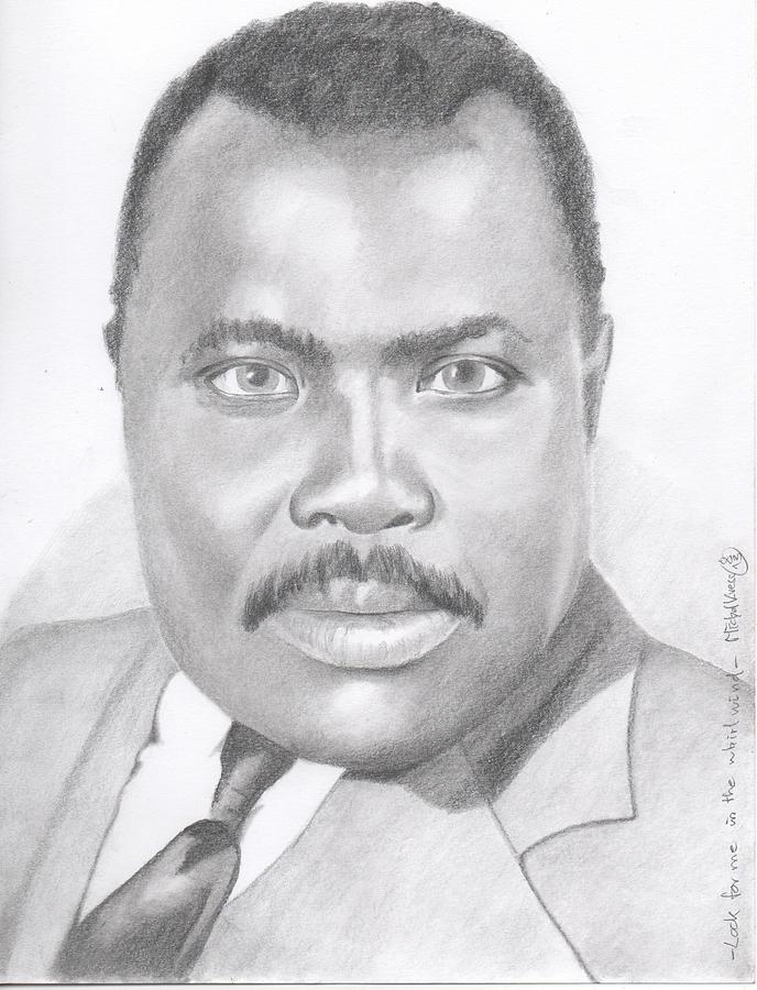Marcus Garvey - Look for me in the whirlwind Drawing by Michel Kress