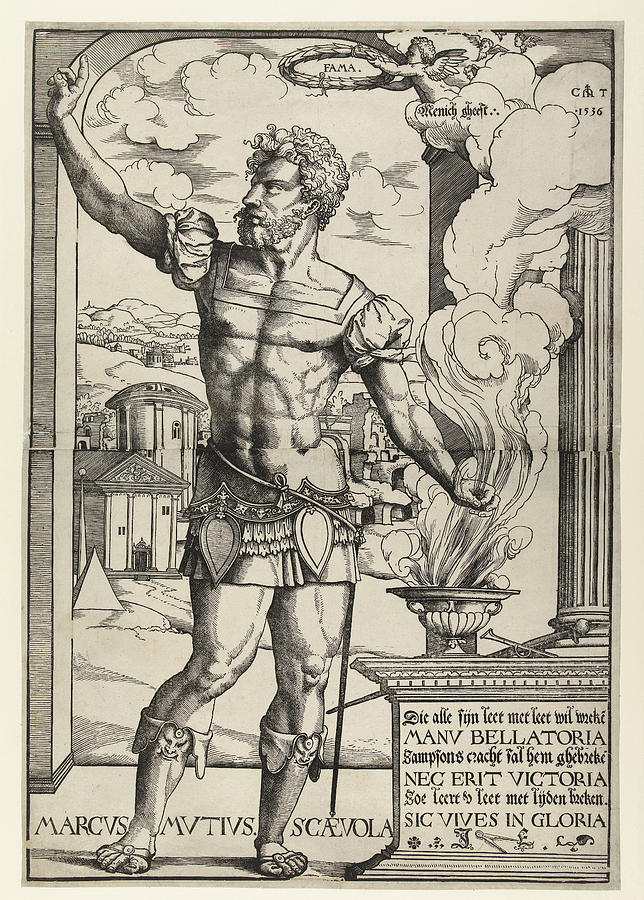 Rome Drawing - Marcus Mucius Scaevola by Cornelis Anthonisz. And Jan Ewoutsz.