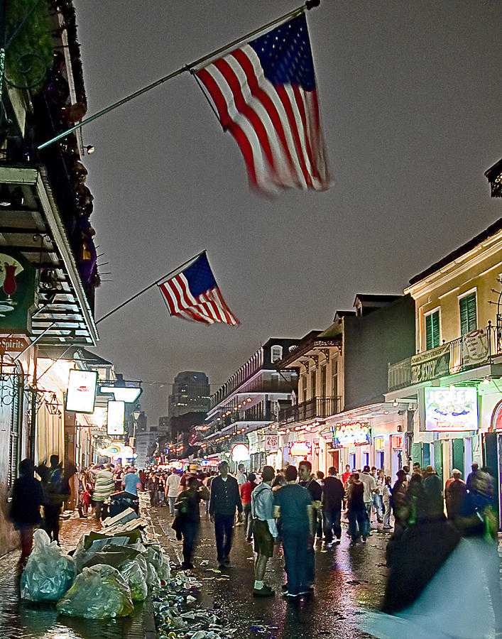 New Orleans Photograph - Mardi Gras Bourbon Street by Dennis Tyler