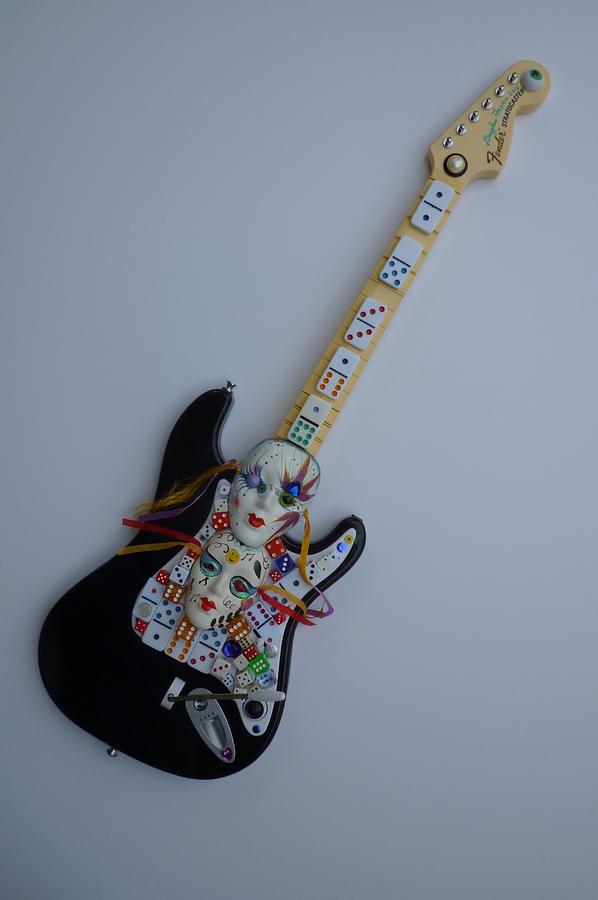 Mardi Gras Guitar Sculpture by Douglas Fromm