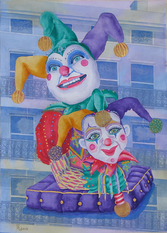 mardi gras jester painting