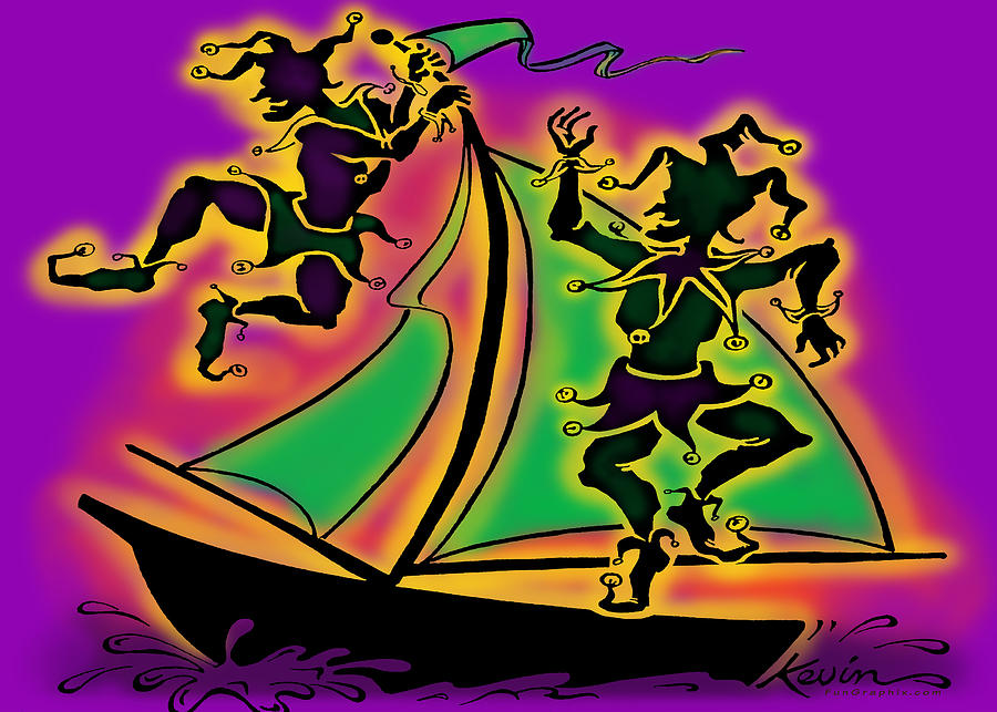 Mardi Gras Ship of Fools Painting by Kevin Middleton