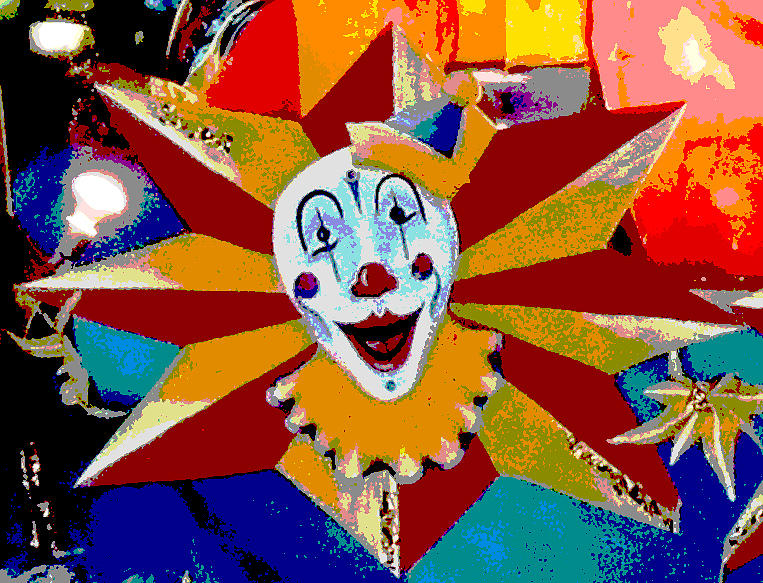 Computer Graphics Photograph - Mardi Gras Star Clown Posterized by Marian Bell