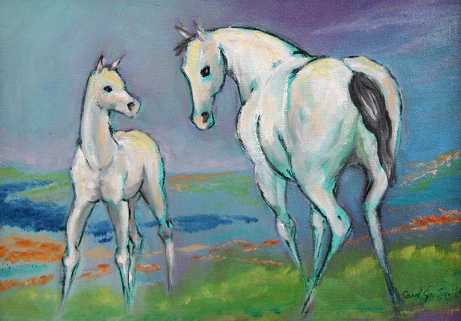 Farm Animals Painting - Mare and Foal by Carol Jo Smidt