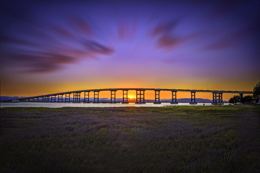 Mare Island Bridge at Sunset Photograph by Don Hoekwater Photography