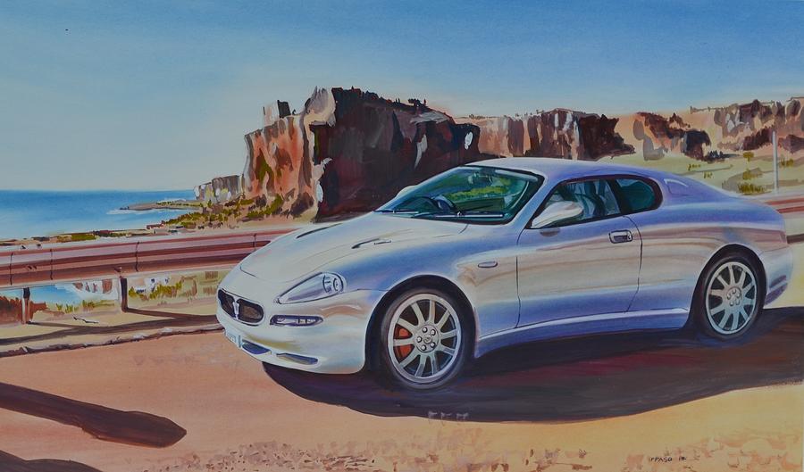 Maserati 3200 Gt Painting - Maserati in Erice by Marco Ippaso