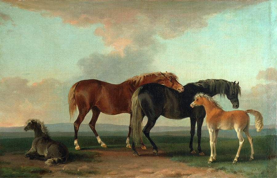 Mares And Foals, Facing Right, Sawrey Gilpin Painting by Litz ...