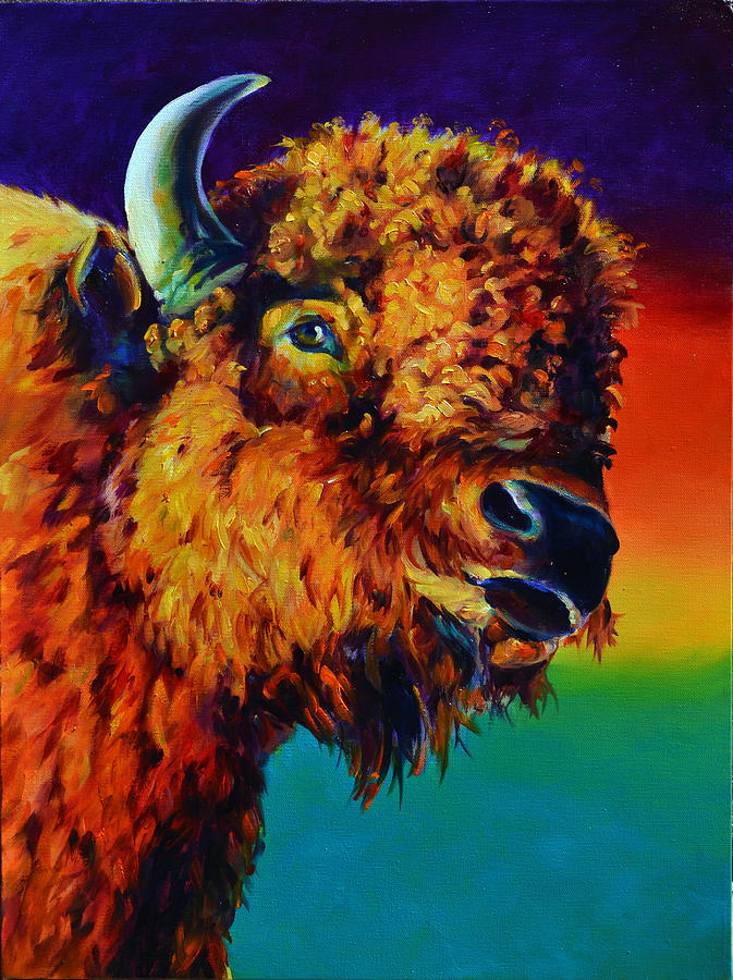Buffalo Painting - Marfa Buffalo by Robert and Jill Pankey