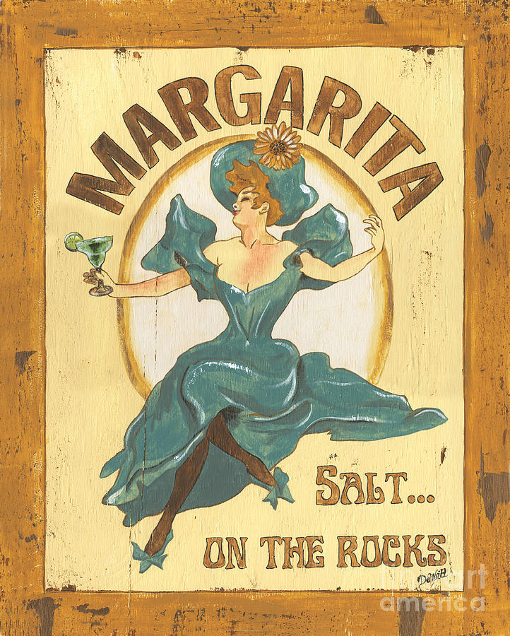 Cocktail Painting - Margarita salt on the rocks by Debbie DeWitt