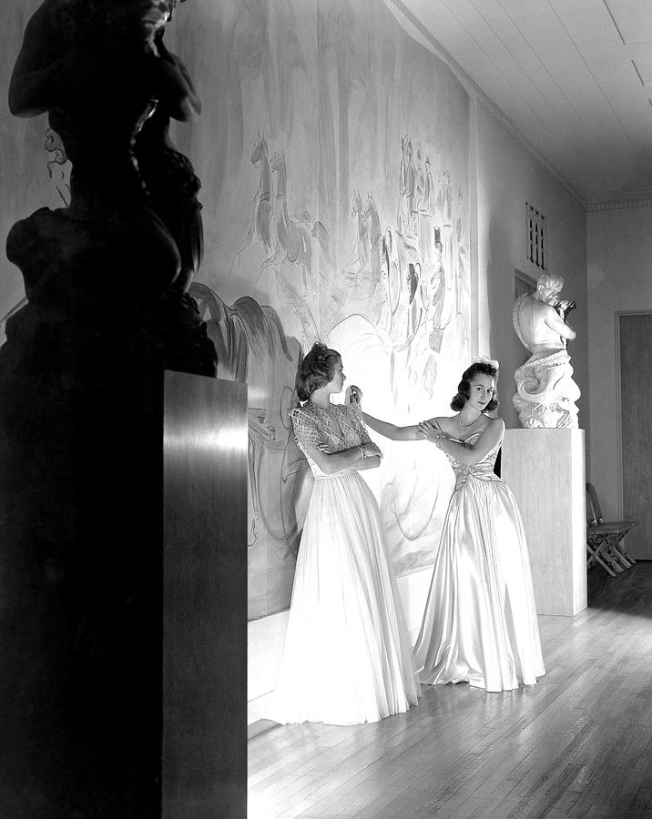 Margery Abbet And Patricia Delehanty At The River Photograph by Horst P. Horst