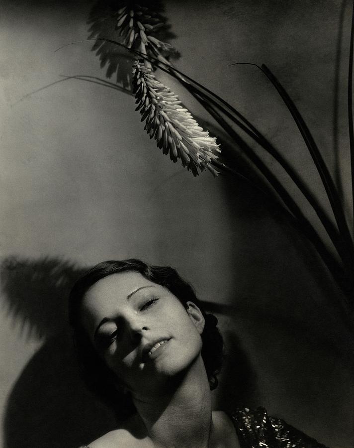 Marguerite Churchill With A Flower Photograph by Edward Steichen