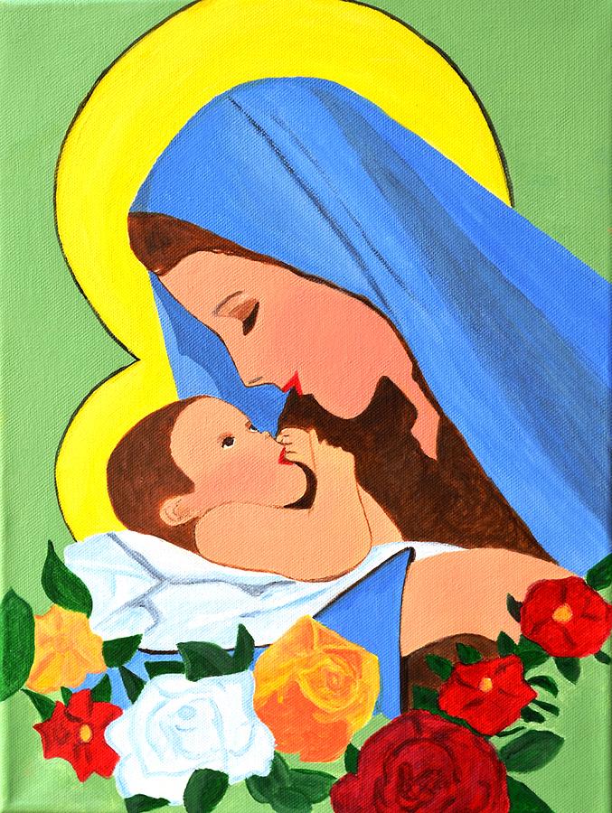 Maria and baby Jesus Painting by Magdalena Frohnsdorff