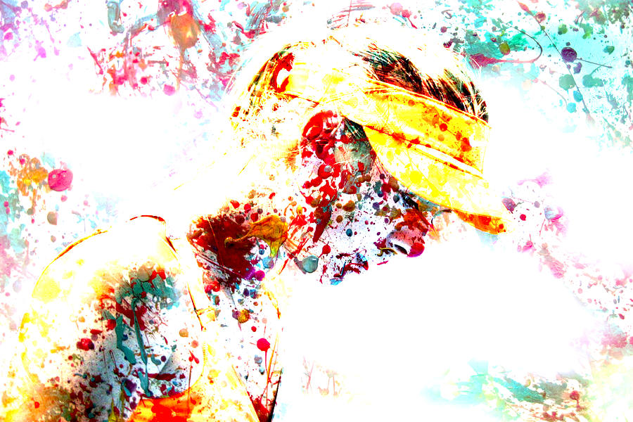 Maria Sharapova Paint Splatter 3p Digital Art by Brian Reaves
