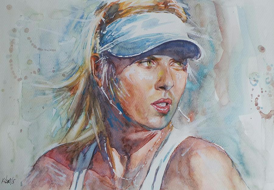 Maria Sharapova - Portrait 1 Painting by Baris Kibar - Pixels