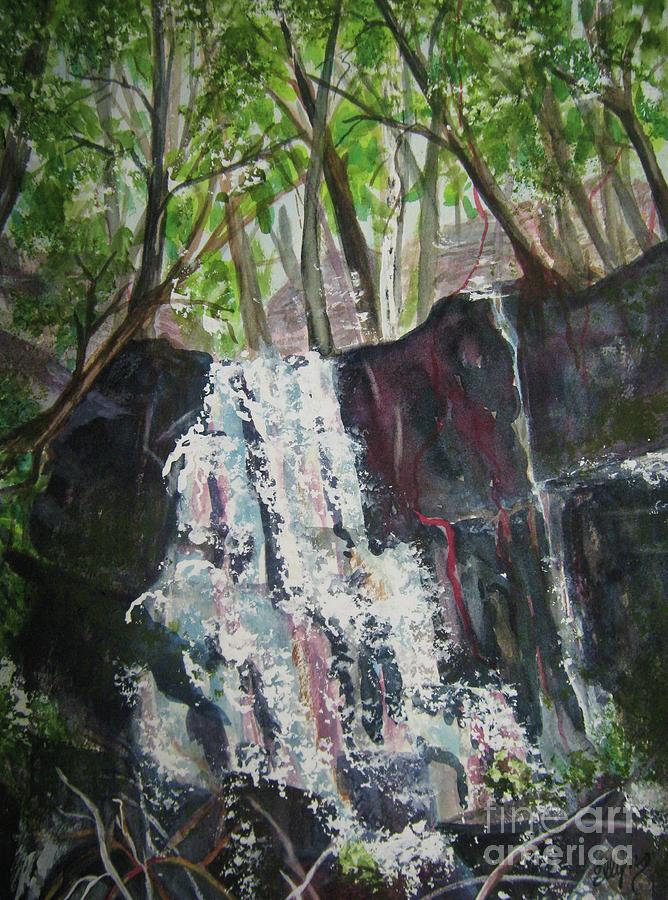 Mariahs Falls Painting by Ellen Levinson