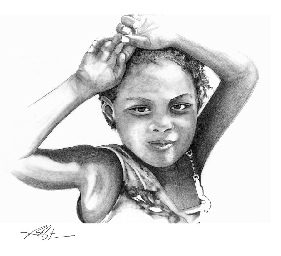 Portrait Drawing - Mariane by Bob Salo