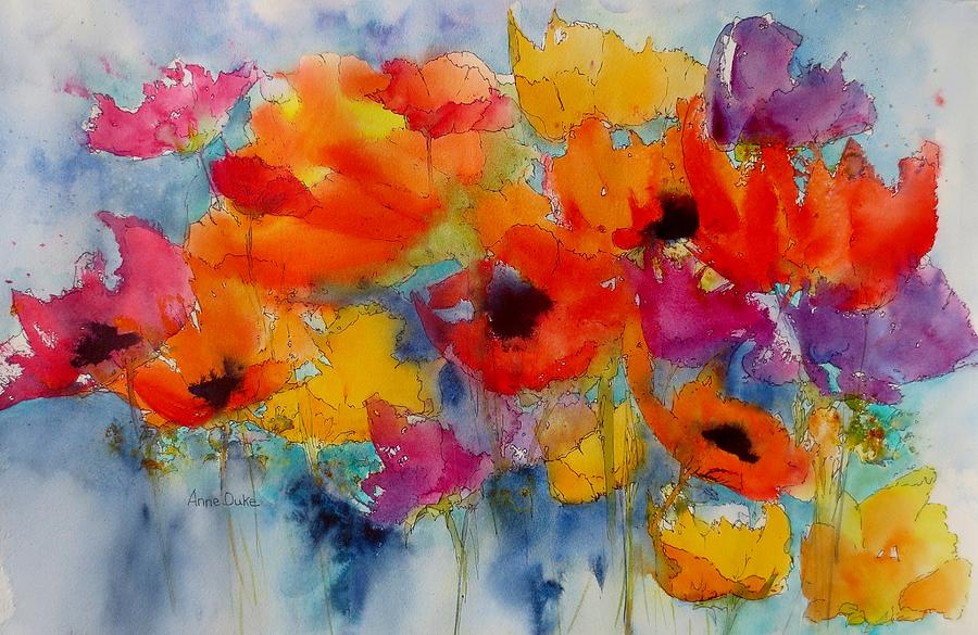 Poppy Painting - Mariannes Garden by Anne Duke