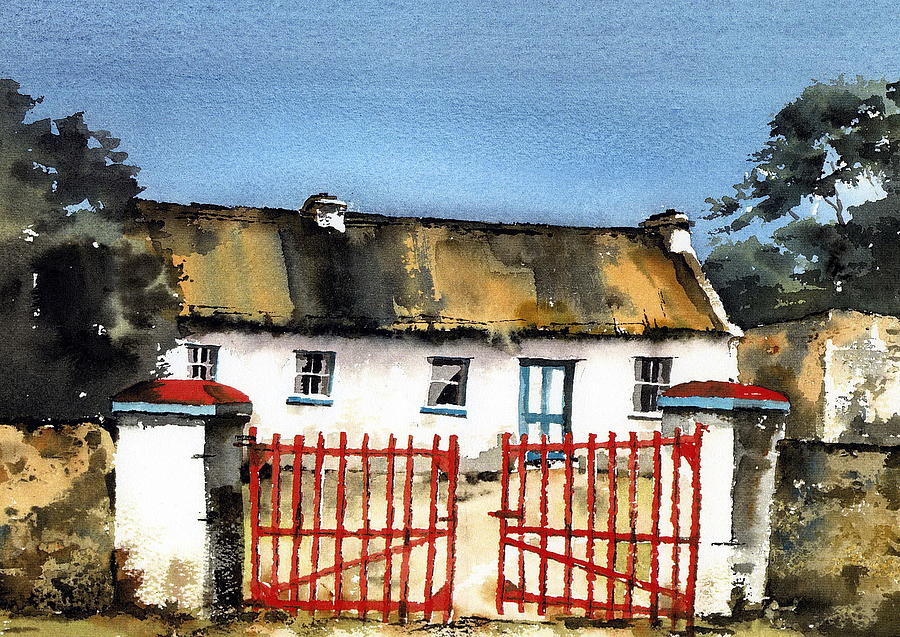  Marians Cottage in Ballyvaughan Painting by Val Byrne