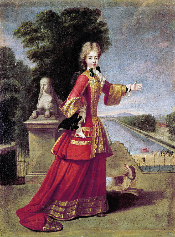 Dog Painting - Marie Adelaide Of Savoy (1685-1712) by Granger