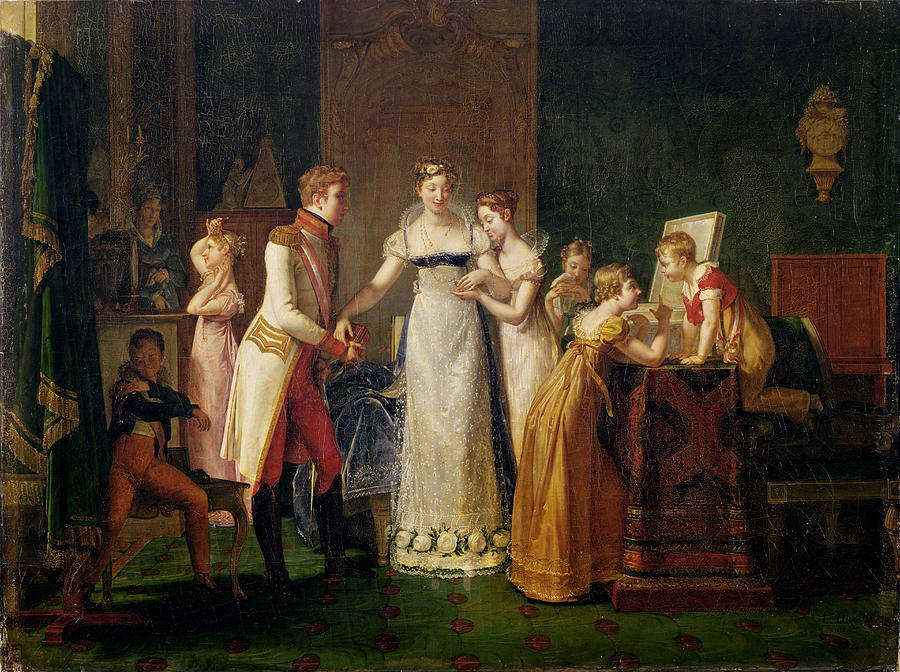 Historical Figures Painting - Marie-louise Of Austria Bidding Farewell To Her Family In Vienna by Pauline Auzou