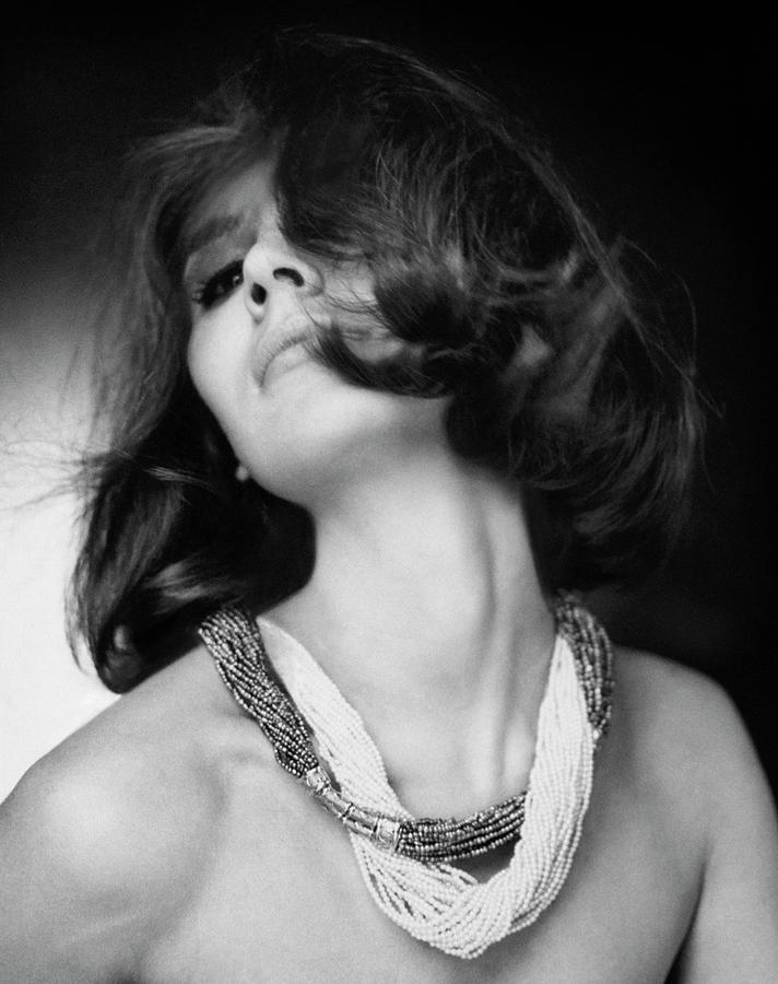 Marie-pierre Colle De Cicco Wearing Necklaces Photograph by Horst P. Horst