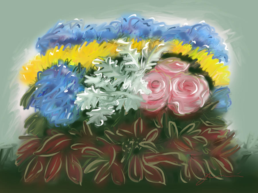 Maries Flowers Painting by Jean Pacheco Ravinski