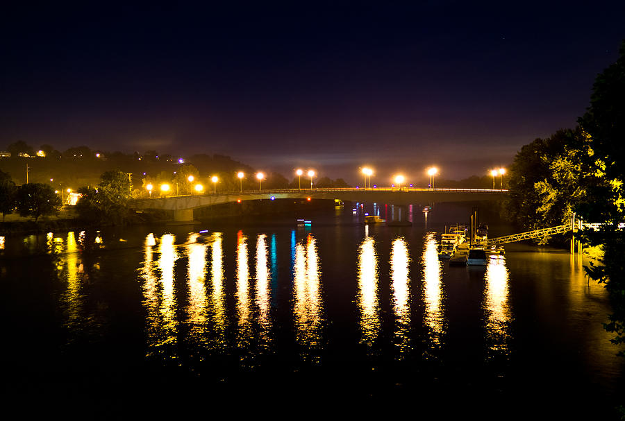 Marietta Bridge At Night Photograph by Jonny D