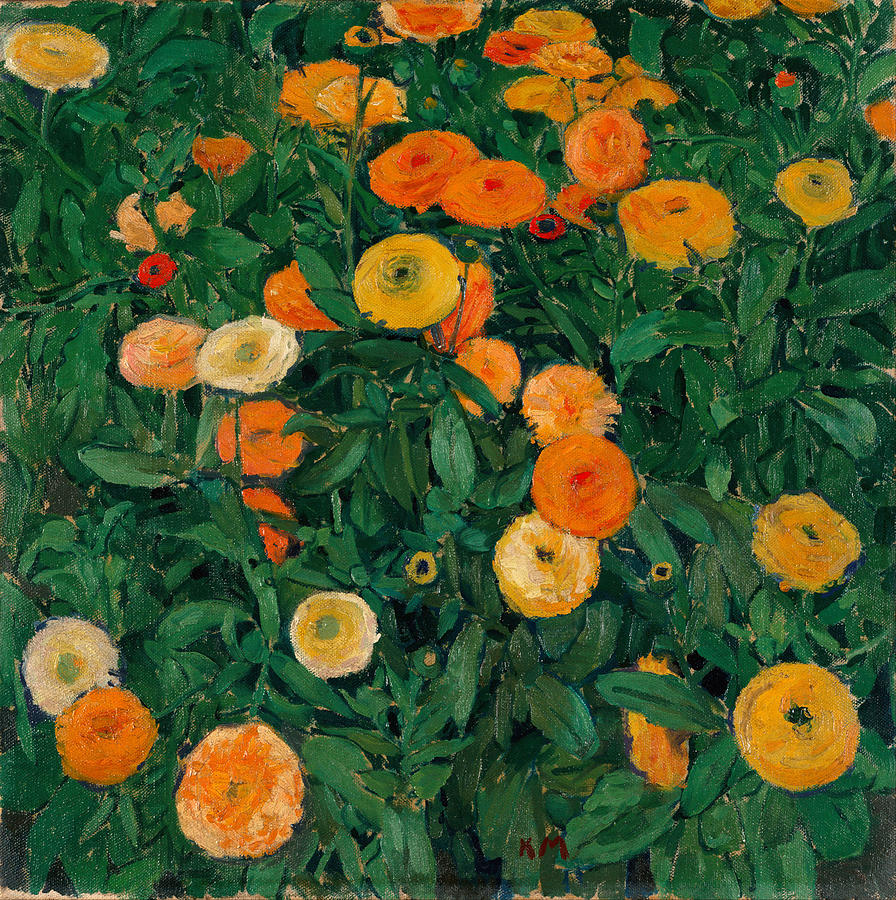 Koloman Moser Painting - Marigolds by Koloman Moser
