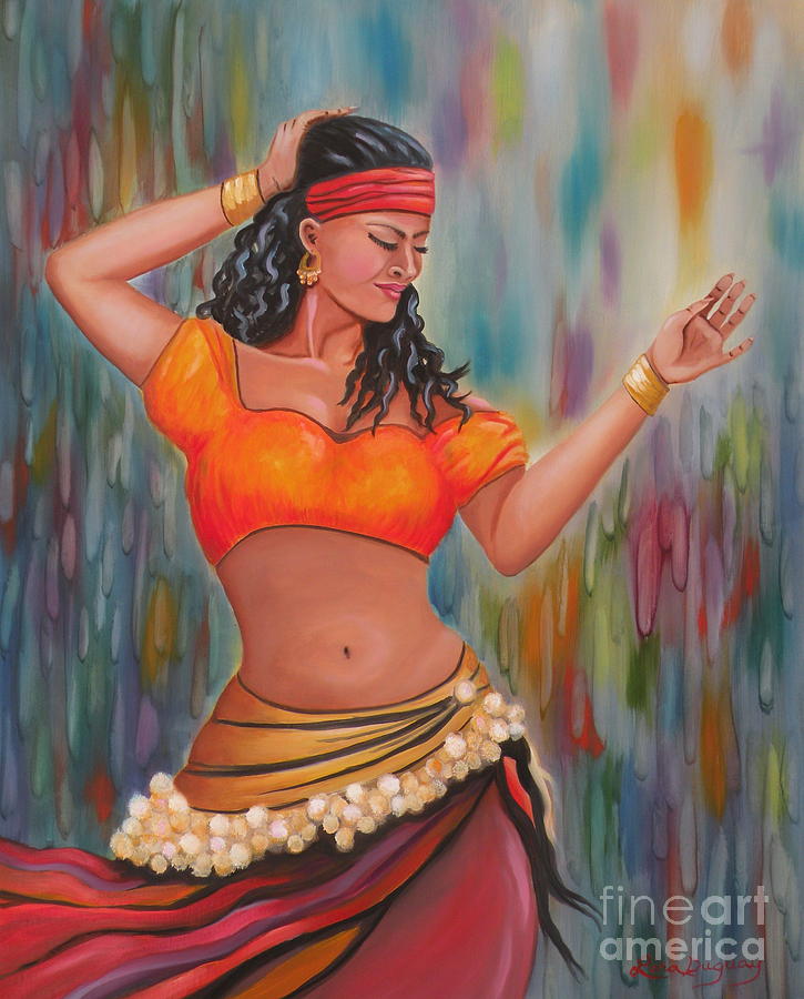 Marika the Gypsy Dancer Painting by Lora Duguay