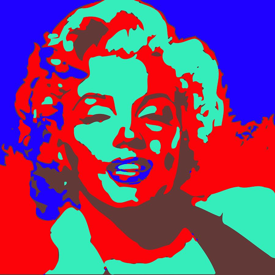 Marilin Monroe Digital Art - Marilin Monroe Andy Warhol Stile by Galeria Trompiz