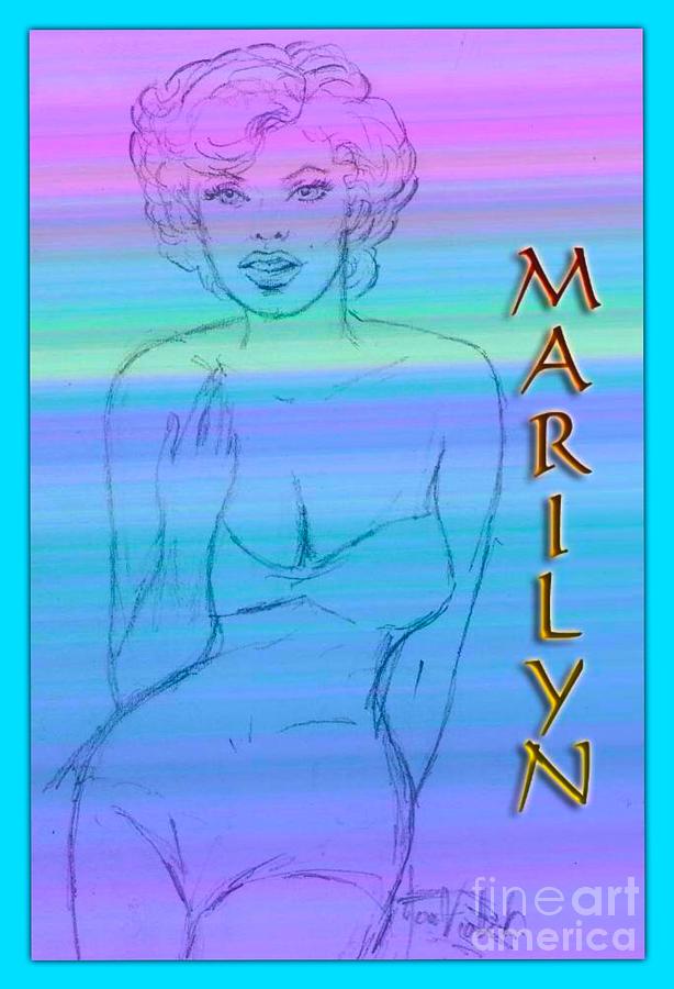 Marilyn 2 Drawing by Joan-Violet Stretch