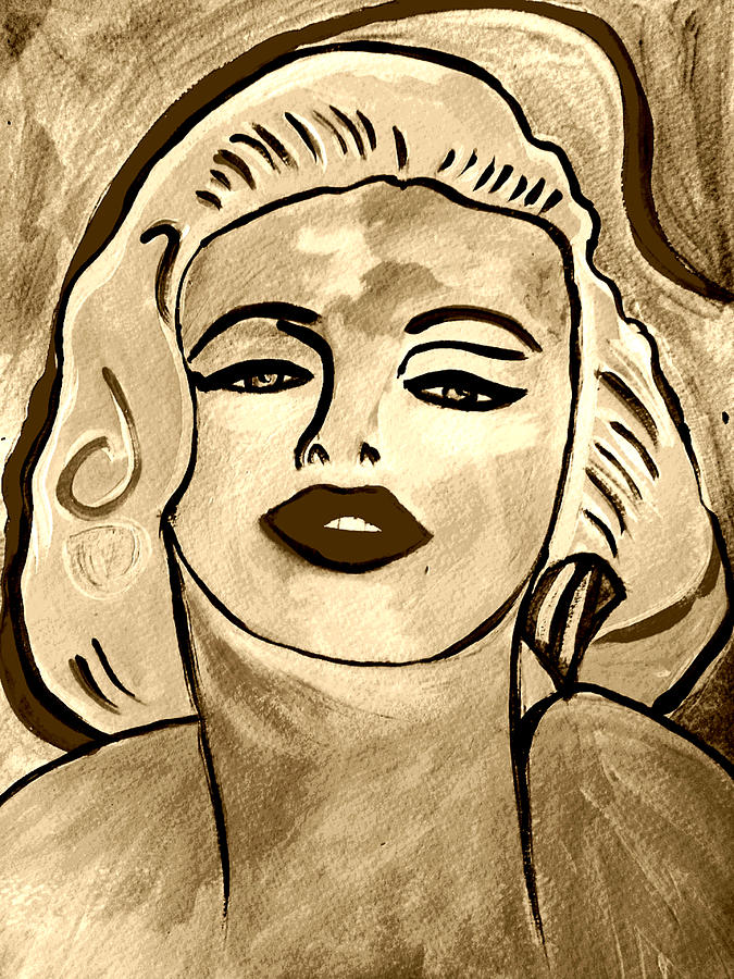 Marilyn B And W Painting By Nikki Dalton - Fine Art America