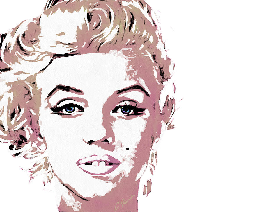 Marilyn Digital Art by Charlie Roman