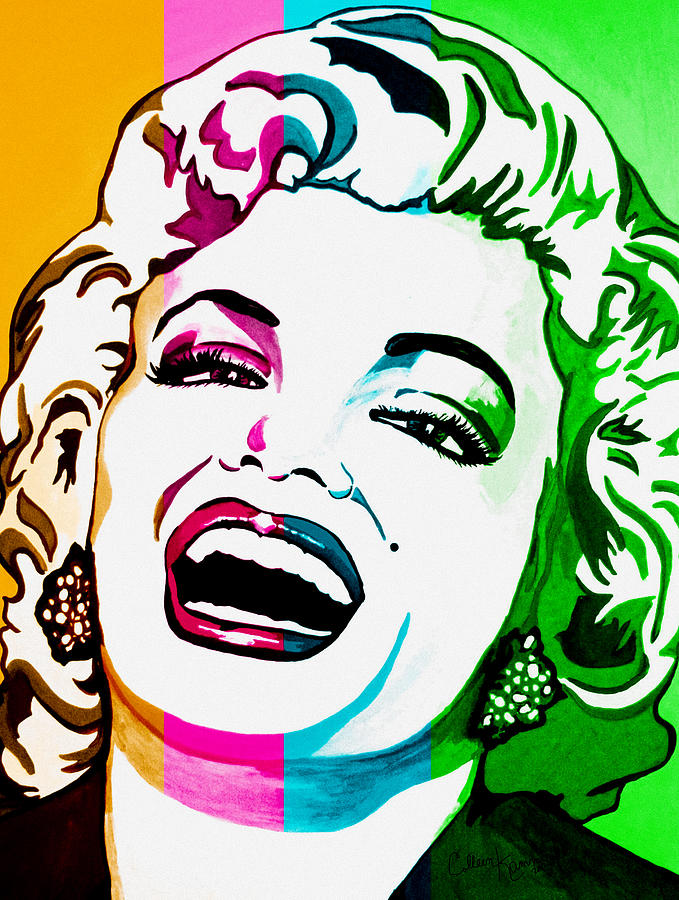Marilyn Color Blocked Digital Art by Colleen Kammerer