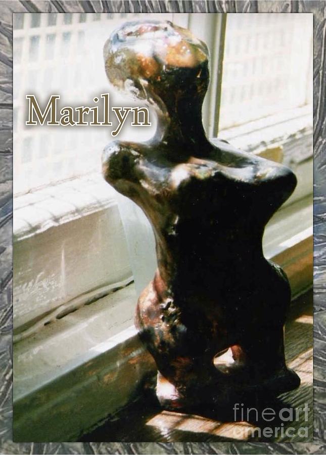 Marilyn Cubism Sculpture Ceramic Art by Joan-Violet Stretch