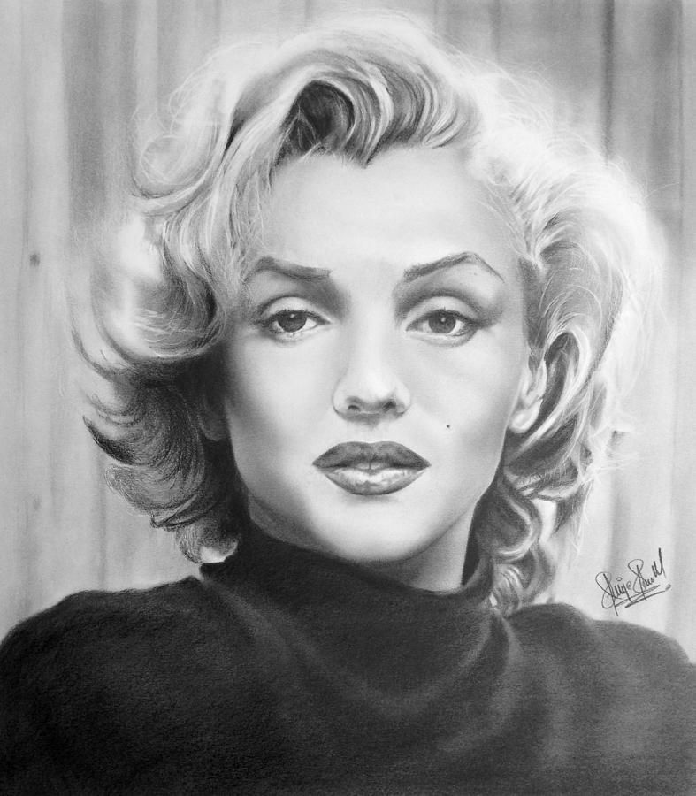 Portrait Drawing - Marilyn by Felipe Galindo